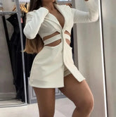 Voguable Women's pure desire style fashionable hollow out sexy A-line suit short skirt autumn new women's clothing voguable
