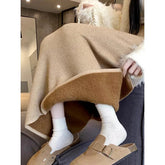 Voguable Knitted Skirt with Velvet Thickened High Waist Slim Mid-length Straight Skirt Women voguable