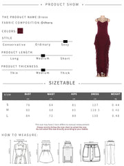 Voguable Elegant Tassel Patchwork Dress Women Sexy Low-Neck Sleeveless Stretch Skinny Fashion Classic Evening Party Clubwear voguable
