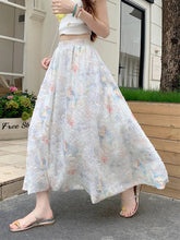 Women Floral Sweet Long Skirt Casual High Waist Elegant Loose Korean Skirts High Quality Lady Fashion Ball Gown Long Skirts voguable