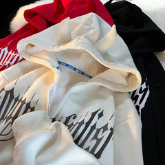 Voguable Dark Designer Devil Horn Tail Zip Up Hoodies Jackets Teenage Y2K Top Goth Print Oversized Sweatshirt Loose Casual Winter Clothes voguable