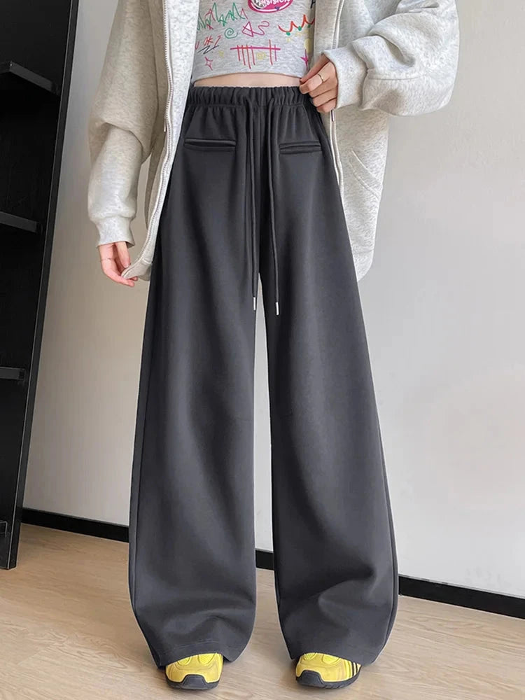 Streetwear Y2K Women Sweatpants Vintage Loose Hip Hop Design Pant Casual Fall Winter High Waist American Retro Bf Trousers voguable