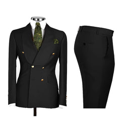 Voguable Men's Double Breasted Tuxedo Suit Shawl Lapel Slim Fit 2 Piece Blazer & Pants Formal Business Luxury Suits Casual Wedding Groom voguable