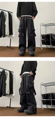 Fashionable Trendy Artistic Solid Color Straight-leg Casual Pants Loose Hip Hop Style For Men Spring Autumn Youth Trend voguable
