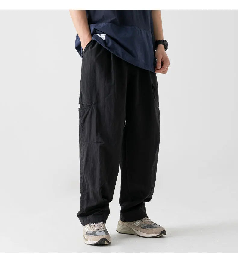 Voguable Techwear Parachute Pants for Men Summer Outdoor Waterproof Tactical Cargo Trousers Male Korean Streetwear Loose Casual voguable