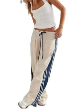 Voguable Spring/Summer New Side Stripe Straight Leg Women's Vintage Sporty Loose Casual Pants lollapalooza outfit spring outfits voguable