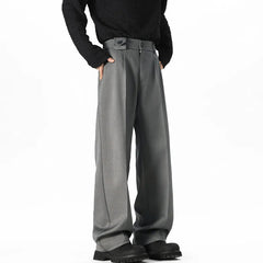 Grey Black Suit Pants Men Fashion Society Mens Dress Pants Korean Loose Casual Wide Leg Pants Mens Office Formal Trousers M-3XL voguable