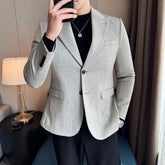 Voguable British Style Slim Fit Striped Suit Jacket High-quality Korean Version Business Formal Suit Groom's Wedding Dress Jacket 4XL-M voguable