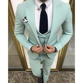 Voguable Latest Wedding Tuxedo Men Suit Slim Fit Peaked Lapel One Button Best Man Groomsmen Blazer Formal Prom Wedding Suits For Men voguable