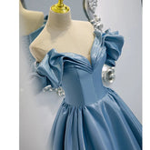 Voguable Customized Princess Blue Evening Dress Sweet Memory Sexy Girl Off The Shoulder Gown Lace Up Corset Back Prom Dresses voguable