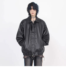 Japanese Street Hot Casual Jacket American Fashion Loose Versatile Lazy Style Spring Autumn Leather Jacket Long-sleeved Coat Men voguable