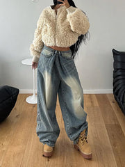 Voguable Streetwear Baggy Jeans Women Fashion Low Waist Jean Pants Y2K Vintage Casual Oversize Straight Washed Denim Trousers voguable