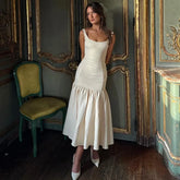 TARUXY Sexy Plunge Splice Maxi Dress Outfits For Women Slim Fit Hip Wrap Party Club Dress Sleeveless Female Summer Fashion Solid voguable