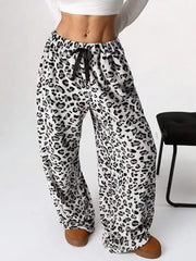 2024 Autumn Winter Loose Leopard Print Casual Pants Y2k Fashion Casual Street Style Europe And America New Trend Wide-Leg Pants voguable