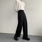 2023 New Black Suit Pants Men Fashion Social Mens Dress Pants Korean Loose Oversized Wide Leg Pants Mens Formal Trousers M-2XL voguable