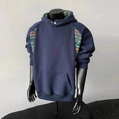 New American Retro Men's Hooded Sweatshirt Casual Harajuku Navy Patchwork Long Sleeve Pullover Autumn High Quality Hoodies M-3XL voguable