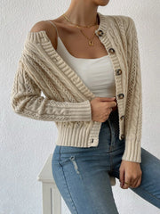 Women's Long Sleeved Cardigan Knitted Sweater Casual Autumn Winter Warm Knitwear Fashionable Women's Outerwear voguable