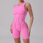 Voguable Yoga Jumpsuit Summer Short Sleeveless Sports Wear Gym Fitness Sports Bodysuit Women Dance Running Workout Clothes Yoga Jumpsuit voguable