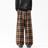 Autumn Thick Pants Men Warm Fashion Retro Plaid Pants Men Streetwear Loose Wide Leg Pants Mens Oversized Vintage Trousers M-3XL voguable