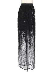 Solid Embroidered Flares Sequins Straight Skirt For Women High Waist Middle Length Fashion Skirts Summer 2025 New voguable