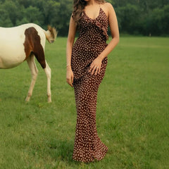 Dresses Spring Summer Fashion Casual Polka Dot Sleeveless V-Neck Maxi Party Shift Dresses For Women voguable