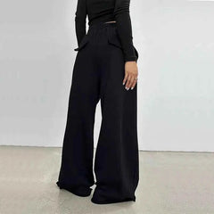 100% Cotton Loose Wide Leg Pants Women Fall Fashion Japanese High Waist Drawstring Casual Sweatpants Y2K Hip Hop Streetwear New voguable
