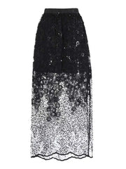 Solid Embroidered Flares Sequins Straight Skirt For Women High Waist Middle Length Fashion Skirts Summer 2025 New voguable