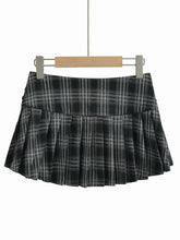 Chu Sau beauty 2024 Women New Fashion Preppy Style Plaid Printed Pleated Mini Skirt Hot Sweet Low Waist Sexy Super Short Skirts voguable