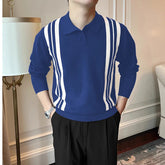 New British Business Casual Men Polo Shirt Light Luxury Patchwork Slim-fit Knitted Short Sleeve T-shirts Leisure Breathable Tops voguable