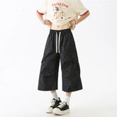Summer Casual Pants Men Fashion Retro Black Cargo Pants Men Streetwear Hip-hop Loose Tie Dye Pants Man Cropped Trousers voguable