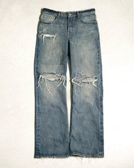 Voguable Y2K Punk Women Flare Jeans High Waist Light Blue Washed Denim Pants Metal Stud Decoration Fashion Boot Cut Denim Trousers voguable