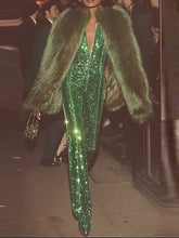 Voguable Vintage Sexy Glitter Deep-V Halter Jumpsuits Fashion Off Shoulder High Waist Backless Playsuits Temperament Sleeveless Rompers voguable