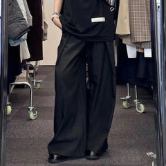 Vintage High Waist Wide Leg Pants Women Summer Fashion Casual Streetwear Korean Baggy Suit Trousers All Match Straight Pants voguable