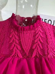 Fashioin Designes Hollow Out Ruffled Evening Dresses For Women O Neck Short Sleeve Party Maxi Dress 2025 New Summer voguable