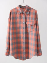 Plaid Oversized Shirts For Women Office Autumn Winter Loose Buttoned Shirt Pocket Long Sleeve Shirts Oversized Vintage Blouses voguable