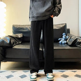 Autumn Corduroy Straight Trousers Men Loose Solid Casual Drape Trousers Harajuku Fashion Drawstring Street Wide Leg Sweatpant voguable