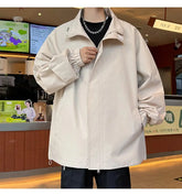 New jacket man Spring Windbreaker Men's Casual Climbing Waterproof Jacket Solid Lapel coat Unisex Fashion Gorpcore Youth