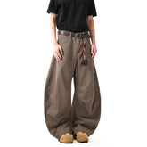 Unisex Brown Loose Fit Wide Leg Casual Pants Sportswear Lounge Joggers Street Fashion Athleisure Trendy Stylish Design Comfort voguable