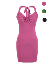Voguable Sexy V-neck Knitted Wrap Dress Backless Bodycon Short Skirt High Waist Medium Elastic Breathable Spring Summer Autumn Casual Fit voguable