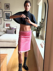 Sequin Summer Beach Sexy Skirt Women Elegant Sparkle High Waist A-line Skirts Female Pink Vacation Club Party Skirt voguable