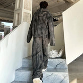 Voguable 2024 Spring Tie-dyed Design Fashion Loose High Street Hooded Jacket Loose Casual Pants Men's Trendy Two-piece Sets voguable