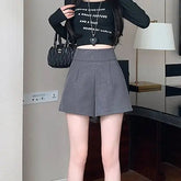 Voguable Black suit and shorts for women in spring and summer temperament wear high-end starry sky sequins high waist casual wide legs voguable