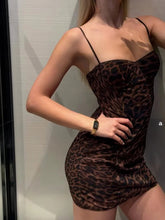 Voguable Leopard Print Spaghetti Strap Mini Women's Dress Sweetheart Neckline Slim Fit Bodycon Dresses Sexy Lady Summer Y2k Clubwears New voguable