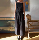 Voguable Summer Beach Dress Woman Square Collar Temperament Cinched Waist Slimming Strap Dress for Women Elegant Casual Camisole Dress voguable