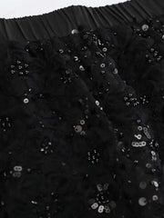 Solid Embroidered Flares Sequins Straight Skirt For Women High Waist Middle Length Fashion Skirts Summer 2025 New voguable