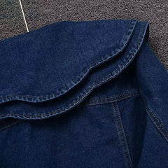 Voguable Spring Autumn New French Doll Collar Denim Jacket Women's Short Outwear Fashion Loose Korean Long Sleeve Jeans Jackets Tops voguable