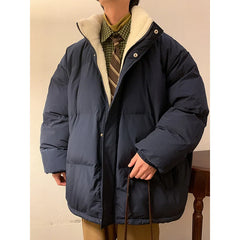 Men Harajuku Warm Bubble Coat Winter Jacket Stand Collar Oversize Parkas Korean Style Male Padded Coat Korean Puffer Jackets gotmes-shop