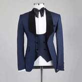 Voguable White Slim Fit 3-Piece Men's Suit Groomsmen Slim Fit Suit Men Elegant Suit Wedding Prom Party Outfit (Jacket+Vest+Pants) voguable
