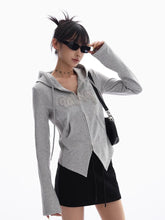 Women Retro Streetwear Hoodies Sexy Slim Long Sleeve American Letter Sweatshirts Vintage Casual Pockets Female Y2K Zipper Tops voguable