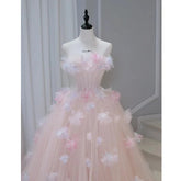 Voguable Pink Strapless A Line Korea Wedding Dresses Women Prom Long Evening Party Gown Wedding Photos Shoot Bride Gown Customized voguable